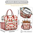 thumbnail image 5 of Strawberry Insulated Lunch Tote Bag - Large Leakproof Cooler Bag with Multi-Pocket for Office, Picnic, Travel, Waterproof Thermal Food Storage Bag for Women & Men (Cute Red Strawberries Design), 5 of 6