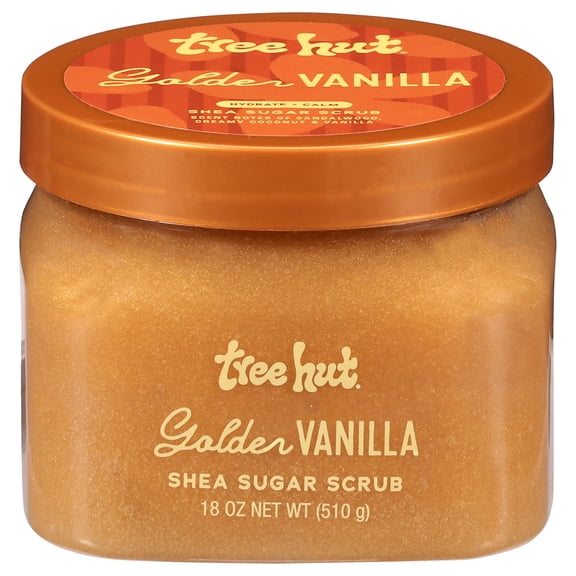 Tree Hut Golden Vanilla Shea Sugar Body Scrub – Exfoliating & Hydrating Scrub with Oils – 18 oz