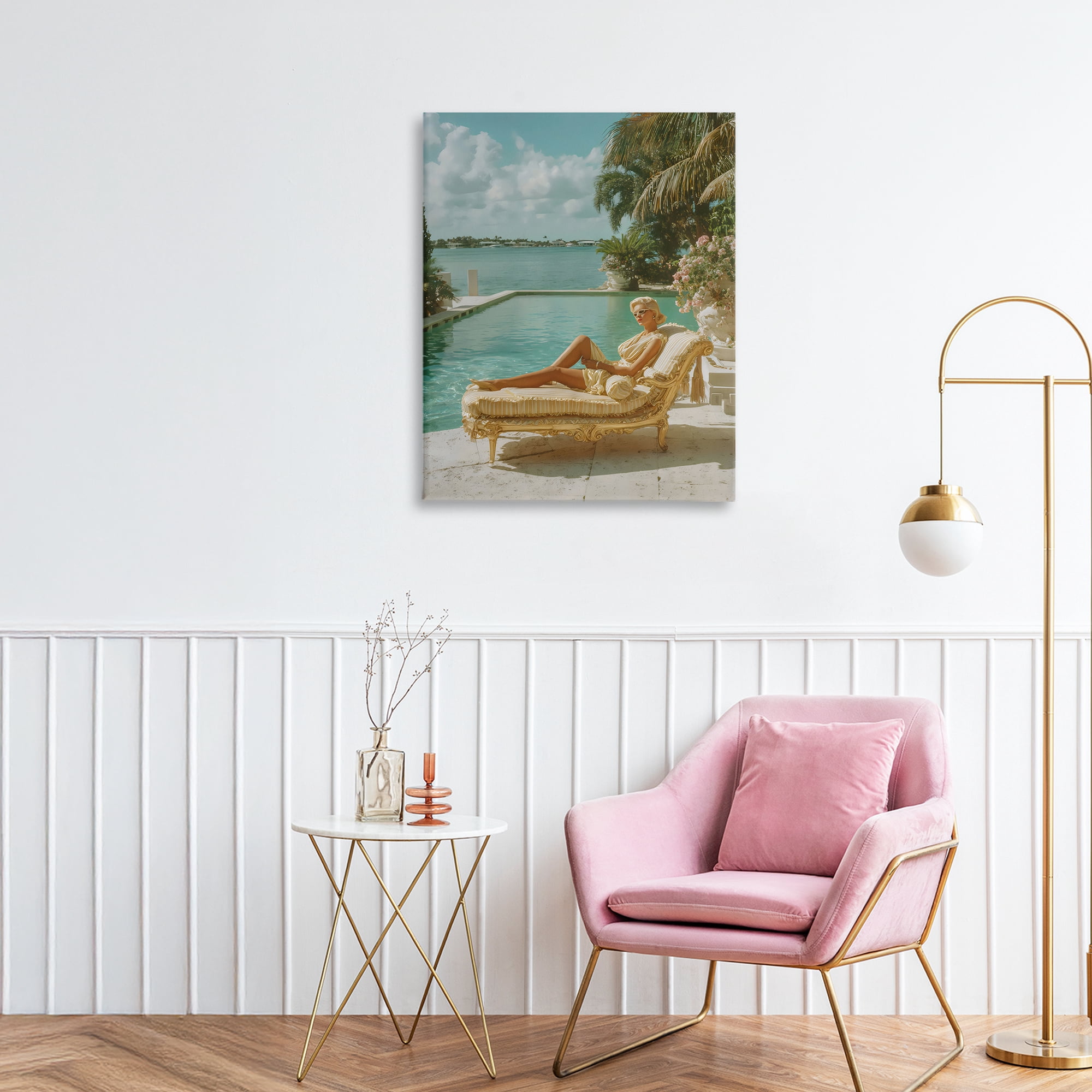 Stupell Industries Vintage Poolside Woman Canvas Wall Art, design by Franklyn Gregory