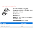 thumbnail image 2 of Front Wheel Hub Assembly Set - Compatible with 2002 - 2009 GMC Envoy 2003 2004 2005 2006 2007 2008, 2 of 2