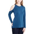 thumbnail image 1 of Rachel Roy Womens Solid One Shoulder Blouse, Blue, X-Small, 1 of 1