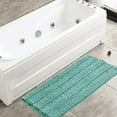 Subrtex NonSlip Bathroom Rugs Chenille Soft Striped Plush Bath Mat