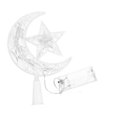 thumbnail image 2 of Tree Topper Holder Stabilizer Star Moon Lighted Treetop Stand - Christmas Tree Decoration With Warm LED Lights for Xmas Tree Top Ornament, 2 of 7