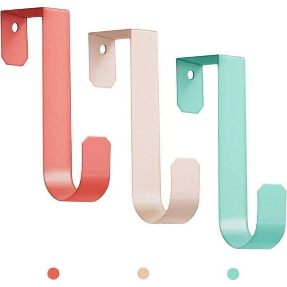 Over The Door Hooks for Clothes Sturdy Metal Single Door Hooks for Hanging Coats Hats Robes Towels Jacket Door Hanger for Bathroom Bedroom Office Deco