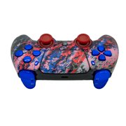 Custom Controllerzz Custom Wireless Controller Compatible with PS5 - Multiple Designs Available (Glacier Burn & Blue Chrome Inserts)