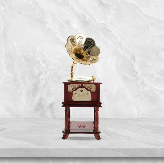 HOMEMAXS Retro Mini Gramophone Music Box Vintage Music Box Musical Box Phonograph Shape Music Box Retro Musical Box Desktop Music Box