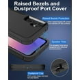 thumbnail image 4 of for Samsung Galaxy S23-FE Case, and Glass Screen Protector, Dust-Proof Port Cover, Full Body Silicone Rubber Covered, Non-Slip Drop-Proof Phone Case for S23 FE 5G(2023), Black/Black, 4 of 17