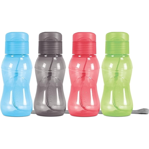 MILTON 4 Pack Reusable 6 oz Leakproof Water Bottles w/ Easy Carry Strap