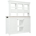 thumbnail image 5 of [Assembly Video Provided] 65.7'' H Tall Garden Potting Bench Table with Hutch,Patio Storage Workstation with 3 Shelves,6 Drawers,2 Bottom Cabinets&Side Hooks for Mudroom,Doorway, White, 5 of 10
