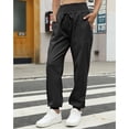 thumbnail image 4 of Joggers para Mujer Talle Alto Cordón Tobillo Puño Bolsillo Lateral Pantalones De Chándal Sueltos para Mujer para Viajes Vacaciones Oficina Negro M, 4 of 7