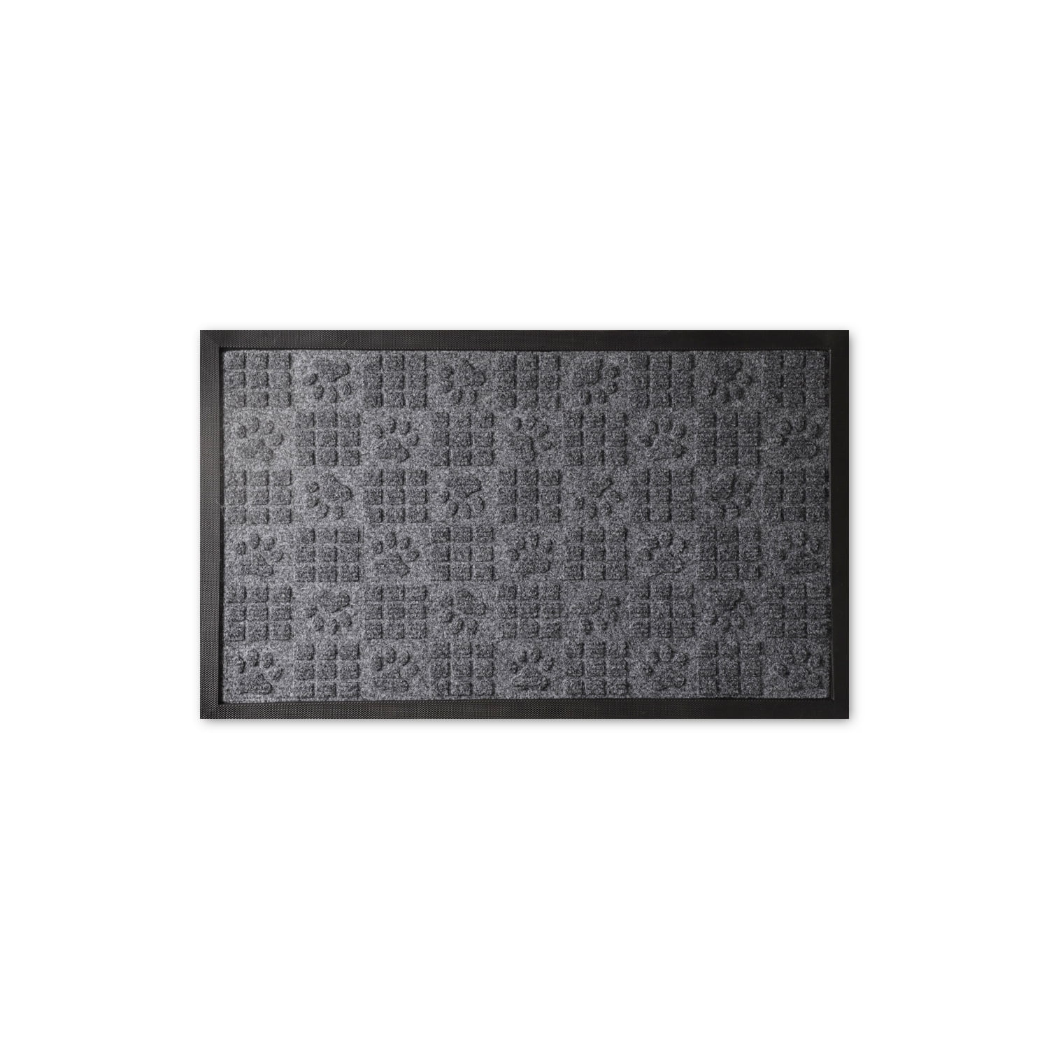 The Rug Hub Paws 30"X18" Indoor Outdoor NonSlip Doormat Grey
