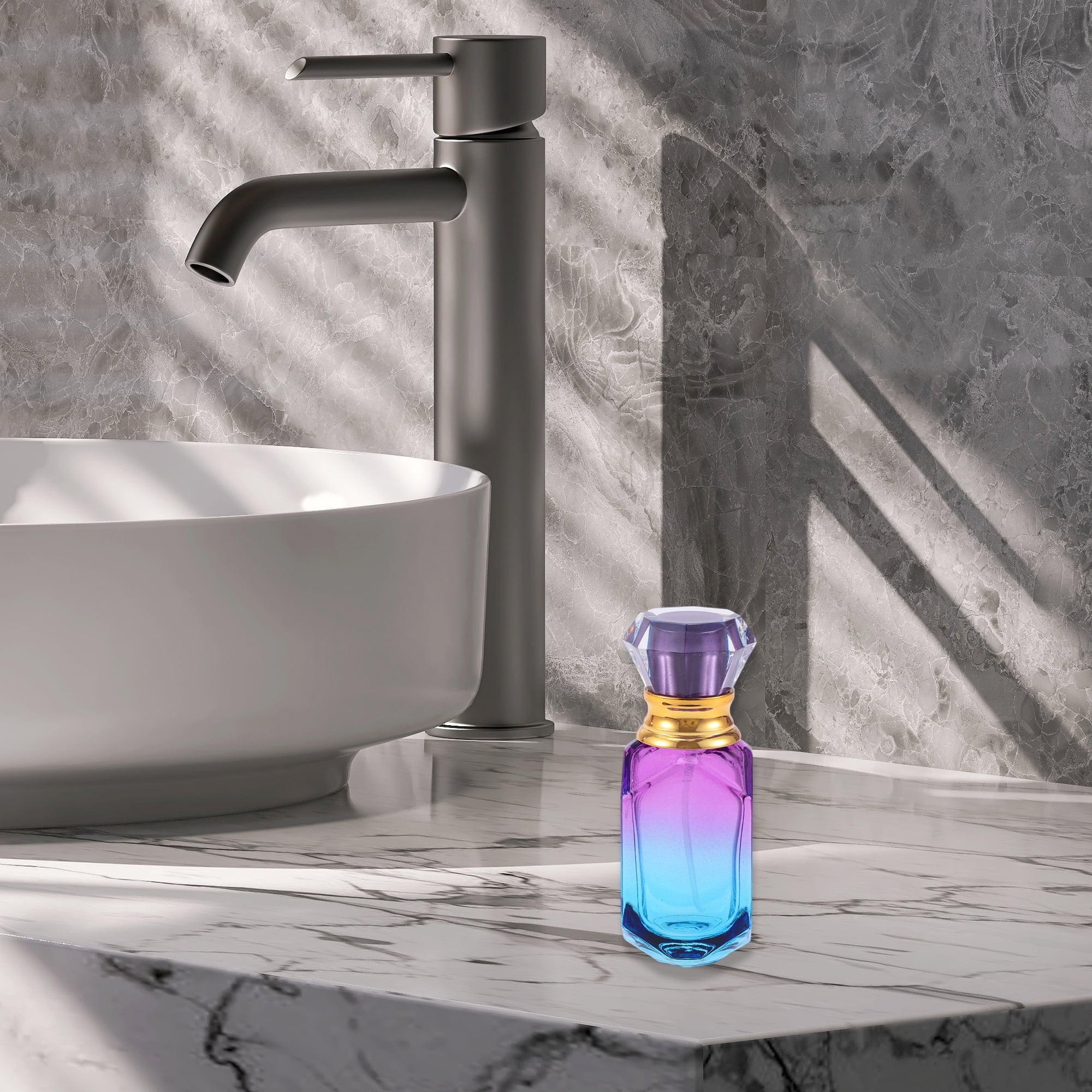 Unique Bargains Stylish Perfume Bottles Countertops 1.01oz 1 Pc Purple-Blue Gradient
