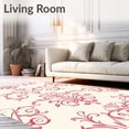 thumbnail image 2 of ODIKA 4'x6' Machine Washable Non-Slip Area Rug, Damask Swirl Heirloom Luxurious Artistic Creation High Traffic Rug, Pink, 541703, 2 of 7