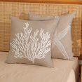 thumbnail image 4 of Coastal Pillow Covers 16x16 Inch Set of 2 Brown Tan Coral Starfish Throw Pillows Summer Nautical Beach Ocean Decorations Linen Pillowcase Outdoor Decor Farmhouse Cushion Case for Home Bedroom, 4 of 6