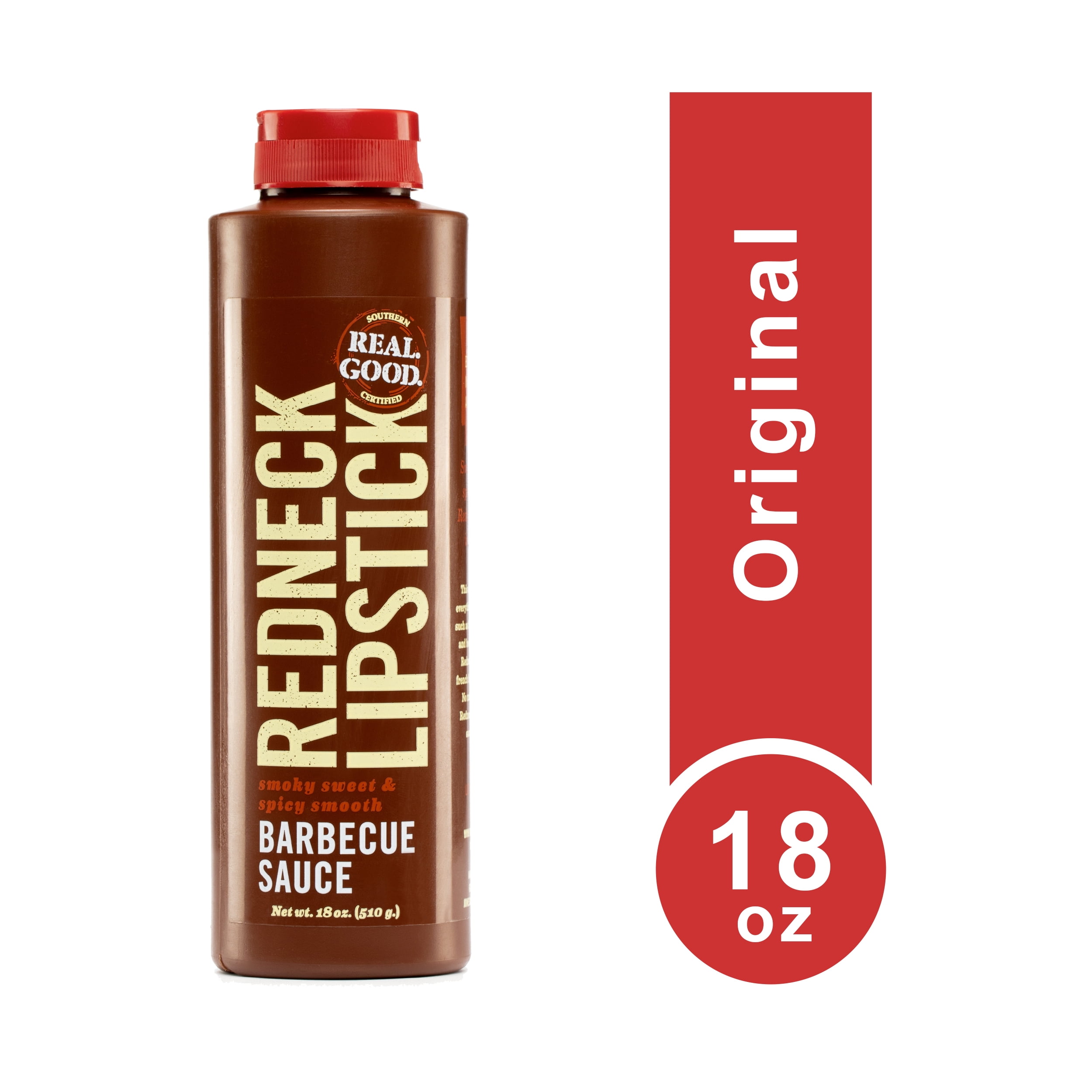 (3 pack) Redneck Lipstick Gluten Free Smoky Sweet and Spicy Smooth Original BBQ Sauce, 18 oz