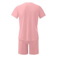 thumbnail image 3 of PEASKJP Short Set Men's 2 Pieces Sets Short Sleeve Casual Button Down T-Shirts Shorts Sets Summer Fashion Beach Outfits (Pink,L), 3 of 4