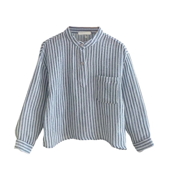 hotojiny Toddler Boys Henley Shirt Button up Long Sleeve Dress Shirts Cotton Lightweight Tees Spring Tops with Pocket 2-8 Y