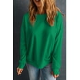 thumbnail image 5 of Women's Dark Green Solid Classic Crewneck Pullover Sweatshirt - Versatile and Casual | [ZhiHiMeRi] | (US 20-22)2XL, 5 of 5