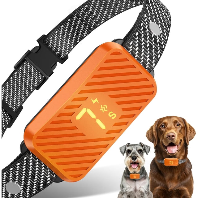Collar antiladridos para perros grandes, medianos y pequeños, collar antiladridos eficaz, collar inteligente, recargable con 7 niveles de sensibilidad, 3 modos, resistente al agua, color negro.