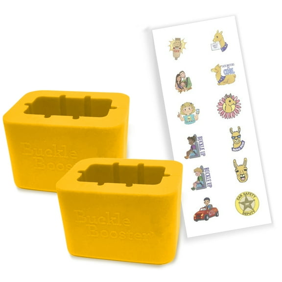 Buckle Booster™ Seat Belt Receptacle Raiser, Yellow, 2-Pack by Seat Belt Extender Pros