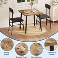 thumbnail image 4 of BeesClover Small Dining Table Set for 2 with Upholstered Chairs – Space-Saving Rustic Brown Kitchen Table for Apartments, Compact Dinette Set for Small Spaces, 4 of 7