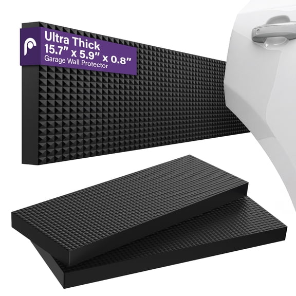 Fosmon Garage Wall Car Door Protector, Mesh Self Adhesive Padding for Car Door Bumper Guard - Black - 2 Pack (400x150x20MM)