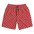 thumbnail image 3 of Uemuo Red Polka Dot Pattern Men's Swim Trunks Hawaiian Beach Bathing Suit Swimsuits Beach Quick-Dry Shorts with Pockets-X-Large, 3 of 9