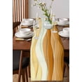 thumbnail image 2 of Hokiten Table Runners 36 Inches Long Dress Scarves, Yellow Brown Farmhouse Kitchen/Dining Table Runner, Short Coffee Tablerunners, Gradient Wave Stripes Modern Geometric 13x36 Inch, 2 of 7