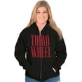 thumbnail image 3 of Third Wheel Funny Sarcastic Dating Unisex Fleece Graphic Zip Up Hoodie Brisco Brands 2X, 3 of 5