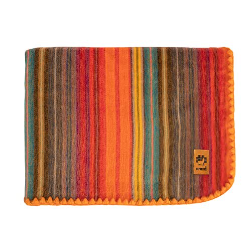 Alpaca Wool Blanket - Queen Size Bed Blanket - Alpaca Throw Blanket - Best Gift & Warm Blanket, Lightweight, Couch Blanket or Camp - Outdoor Blanket - 87 x 64 Inches (Orange)
