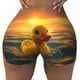 thumbnail image 2 of Fotbe Cartoon Swimming Yellow Duck Shorts Sin Costuras – Shorts Deportivos de Cintura Alta para Mujer, Elásticos para Gimnasio, Yoga, Running o Ciclismo-Large, 2 of 8