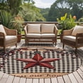 thumbnail image 4 of Texas Star Farmhouse Round Area Rug 7Ft Washable Circle Rugs for Dorm Laundry Room, Rustic Black Plaid Berry Wooden Non-Slip Carpet Floor Mats Indoor Outdoor Carpet Runner Aesthetic Home Decor, 4 of 8