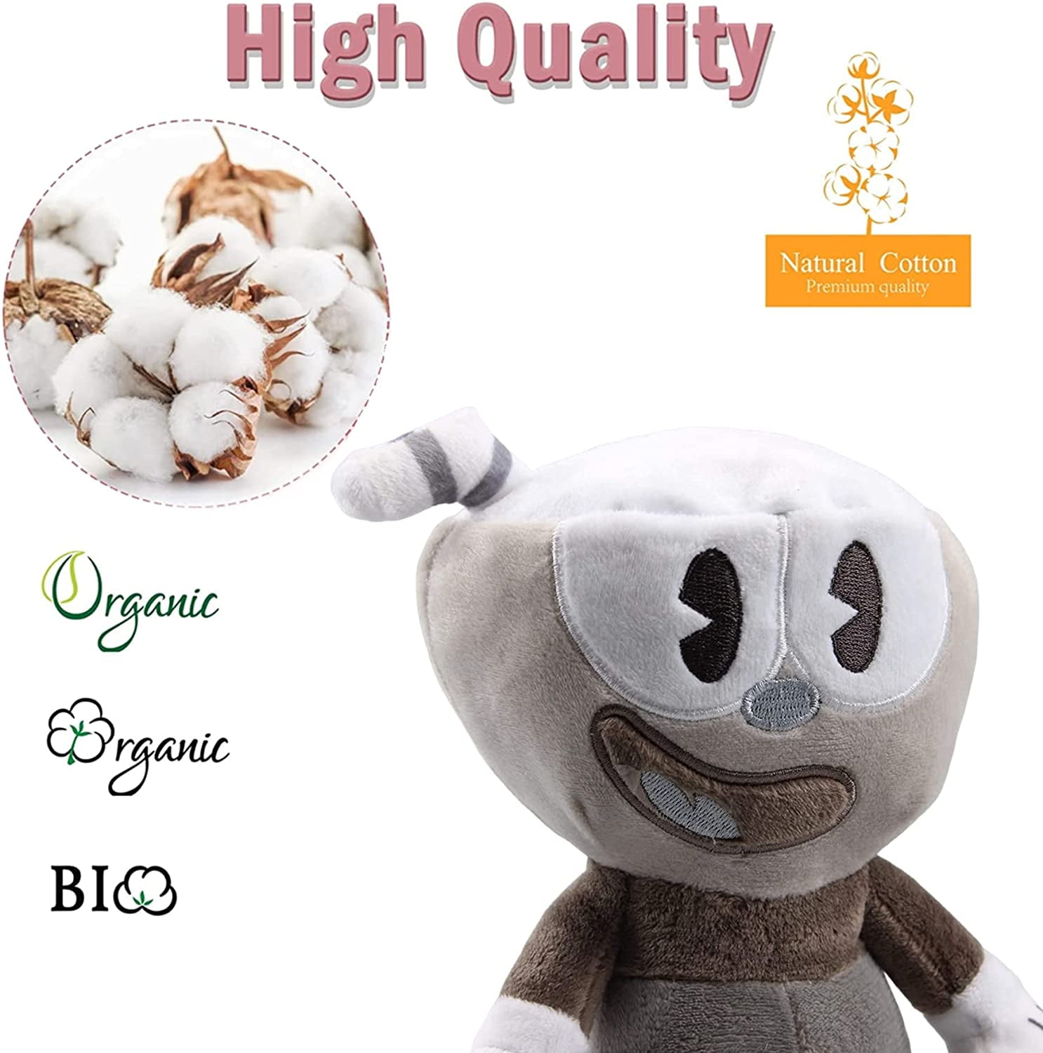Black and best sale white cuphead plush