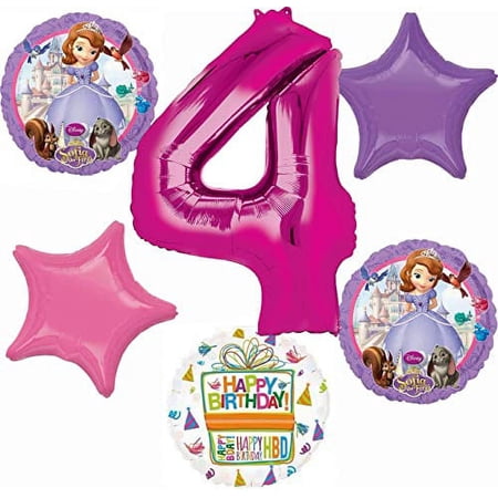 Sofia the First 4th Birthday Party Supplies Balloon Bouquet Decorations