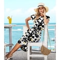 thumbnail image 4 of Vestido casual Simier Fariry Floral Blanco Negro para Mujer, 4 of 5