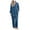Blue, variant on qolati Tow Piece Cotton Linen Outfits for Women Lightweight V Neck Long Sleeve Shirts Tops with Stretch Wide Leg Pants Loungewear Suits Loose Fit 2023 Vacation Tracksuit Sets