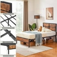 thumbnail image 5 of Javlergo Industrial 3-Piece Platform Bed Frame and Charging Station USB Port Nightstands Set of 2 Rustic Brown Twin, 5 of 5