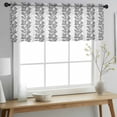 thumbnail image 2 of Black Grey Botanical Valance Curtains for Kitchen/Living Room/Bathroom/Bedroom Window,Rod Pocket Small Topper Half Short Window Curtains Sheer Scarf,Pastoral Spring Summer Leaf Aesthetics 54"x18", 2 of 8