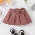 thumbnail image 2 of Baby Girls Pleated Skirt Cute Bow Short Dress Toddler Little Girls' Solid Color Ruched Skirts, 2 of 3