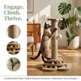 thumbnail image 3 of GS Vane Room Decoration Sisal 8 In Cat Tree with Hanging Balls & Feather Wand, Beige, 3 of 6