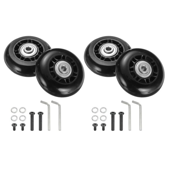 Uxcell Set of 1 Luggage Wheels Replacement 64 x 24 mm/2.5" x 0.9" Rubber Swivel Caster Bearing Wheels Repair Kits