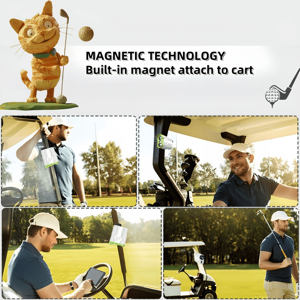 Golf Rangefinder with Magnet, Slope Switch for Tournament Legal, Flagpole Lock and Vibration, 1000 Yards Rechargeable Range Finder for Golfing
