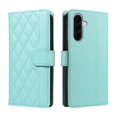 thumbnail image 2 of For Samsung Galaxy A57 5G Wallet Grid Texture Magnetic Flip Cover Card Holder & Bills Slot, Soft PU Leather Magnetic For Women Wallet Case With Detachable Shoulder Strap And Wrist Strap,Green, 2 of 10