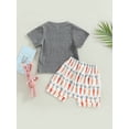 thumbnail image 4 of Bagilaanoe 2pcs Toddler Baby Girls Short Pants Set Letter Print Short Sleeve T-Shirts Tops + Shorts 6M 12M 18M 24M 3T Kids Casual Summer Outfits, 4 of 9