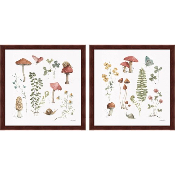 Great Art Now Forest Treasures by Lisa Audit, 2 Piece Framed Art Set Each 13.25"W x 13.25"H