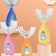 thumbnail image 4 of Bewildely Cepillo de portátil de silicona en forma de U para niños pequeños, cepillo de de doble cara para entrenamiento de bebés Suministros de limpieza para el hogar naranja L Bewildely HA009117-03, 4 of 6