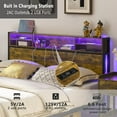 Alohappy FullSize LED Bed Frame with USB Storage Headboard, Metal