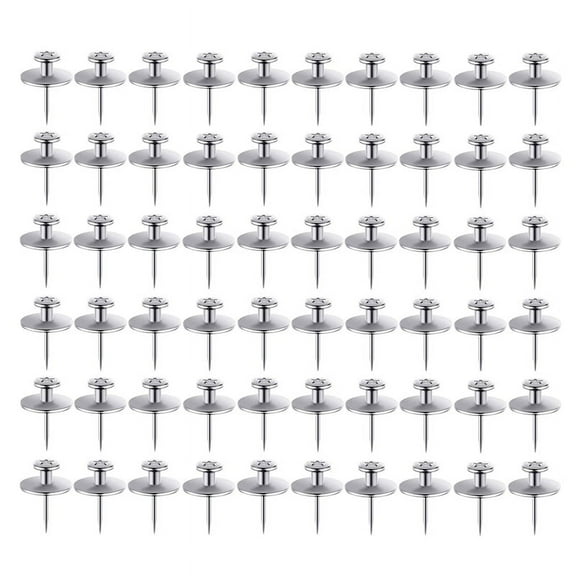 60Pack Silver Double Headed Picture Hanging Nails, Tacks for Wall Hangings, Pins