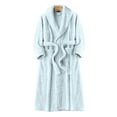 thumbnail image 2 of Matching Robes for Couples Soft Plush Bathrobes Fuzzy Robe Bath Pjs Warm Long Sleeve Long Winter V Neck Thick Pocket Spring Flannel Bathrobe, 2 of 4