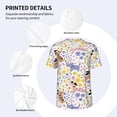 thumbnail image 3 of Zufioo Floral Puppy Print Men's Baseball Short Sleeve, Moisture Wicking Button-Down Hip Hop Tee-Small, 3 of 7